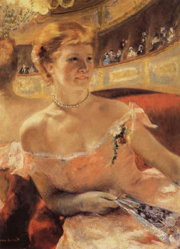 Mary Cassatt Woman with a Pearl Necklace in a Loge for an impressionist exhibition in 1879